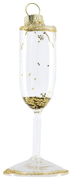 HEMA Kerstbal 9.5cm Glas Champagne (goud)